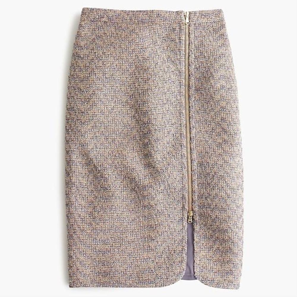 NWOT J. Crew metallic tweed pencil skirt